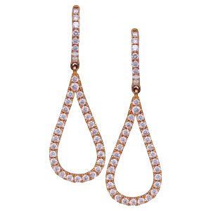 New 0.85 Carats Diamond Pear Shape Drop Earrings