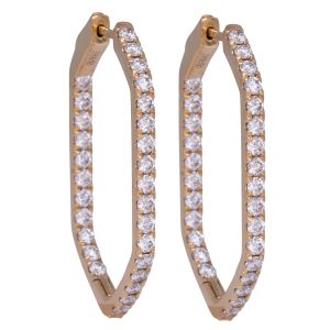 New 1.95 Carats Diamond Hexagon Inside-Out Hoops