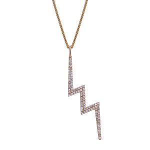 New 0.22 Carats Diamond Lightning Bolt Necklace