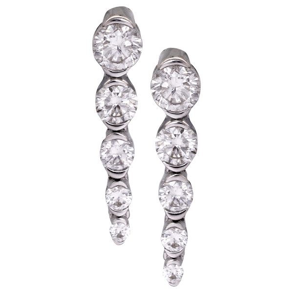 New 0.79 Carats Diamond Drop Earrings