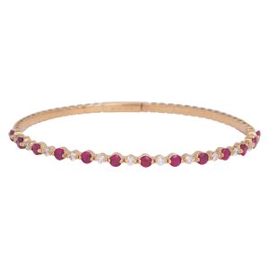New 1.97 Carats Ruby & Diamond Bangle Bracelet