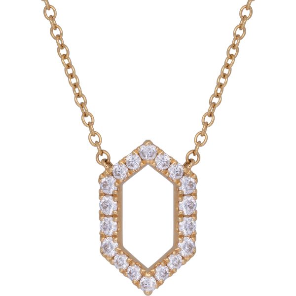 New Hearts On Fire 0.22 Carats Diamond Charmed Hex Necklace