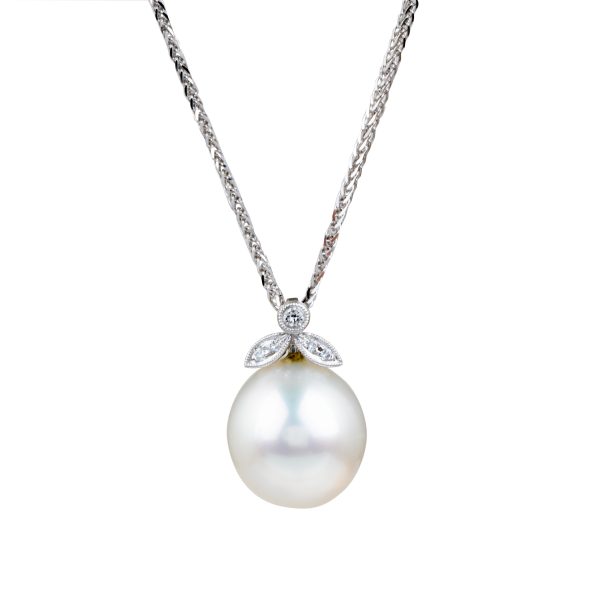 Vintage White Pearl & Diamond Pendant