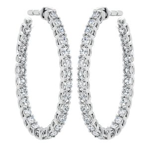 New Hearts On Fire 0.90 Carats Diamond Signature Inside Out Hoop Earrings