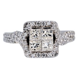 Vintage 1.00 CTW Princess Cut Diamond Engagement Ring