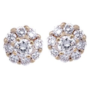 Vintage 1.10 CTW Diamond Halo Earrings
