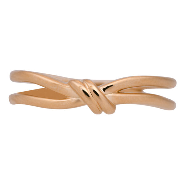 yellow gold band with a knot motif