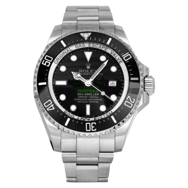 James Cameron rolex watch in stainless steel with a deep blue dial and black ceramic bezel