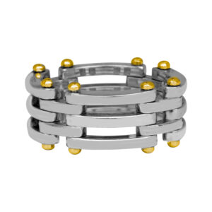 silver and yellow gold tiffany & co. gate ring