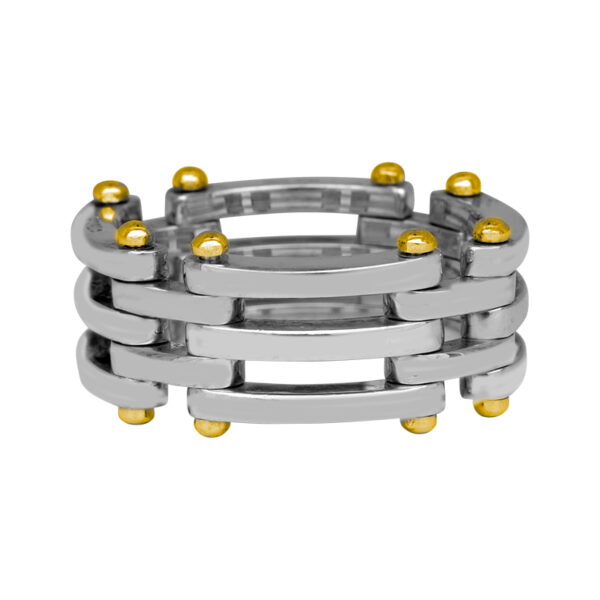 silver and yellow gold tiffany & co. gate ring