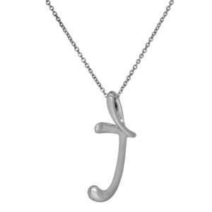 sterling silver letter T pendant