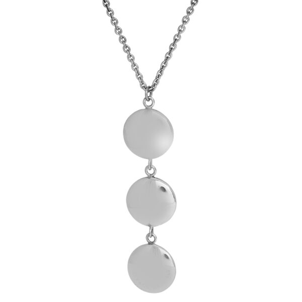sterling silver drop necklace with 3 circles one on top of the other