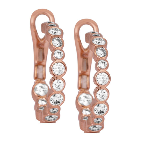 inside out hoop earrings set with round brilliant diamonds