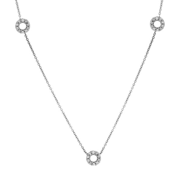 Vintage 1.00 Carats Diamond Station Necklace
