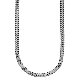 wide woven sterling silver chain