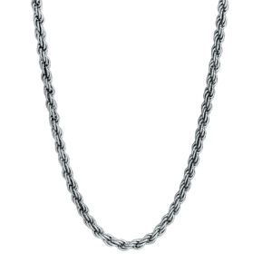 sterling silver rope chain, 4.3mm wide and 24" long