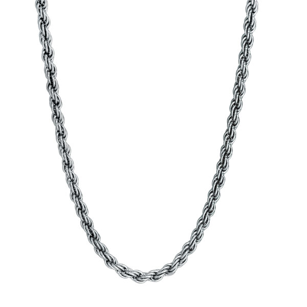 sterling silver rope chain, 4.3mm wide and 24" long
