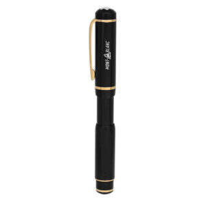 black fountain pen with 18k yellow gold nib