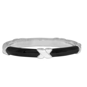 sterling silver Tiffany bangle bracelet with black enamel