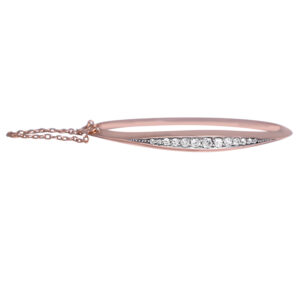 hinged bangle bracelet in rose gold set with old European diamonds