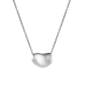 sterling silver Tiffany bean pendant on a cable chain