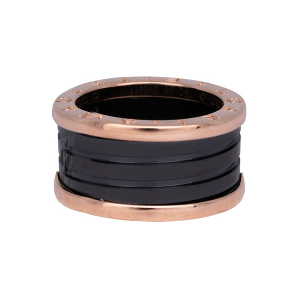 bulgari ring made of 18k rose gold with black ceramic coating