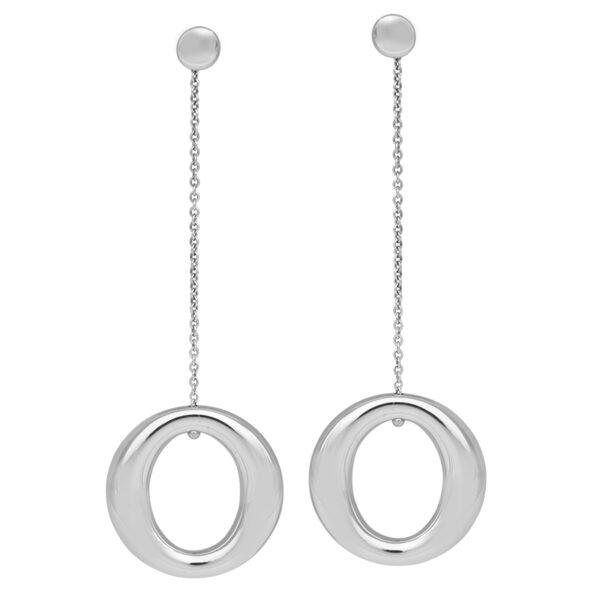 tiffany & co. sterling silver open circle drop earrings