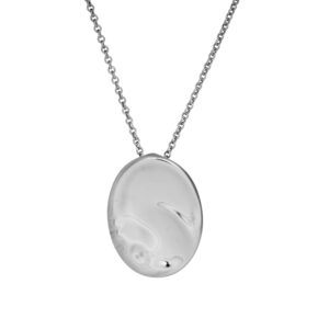 sterling silver oval pendant featuring Capricorn