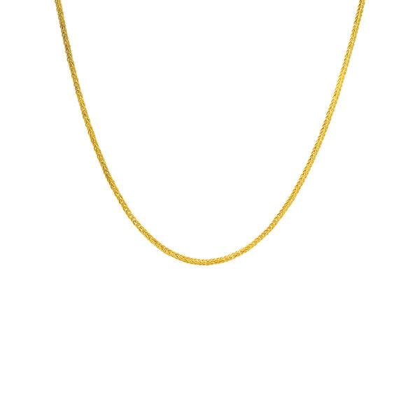 yellow gold 3mm woven necklace, 30.5"