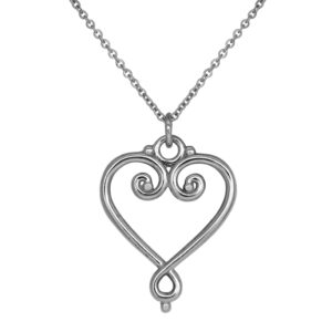 tiffany sterling silver heart pendant with swirls