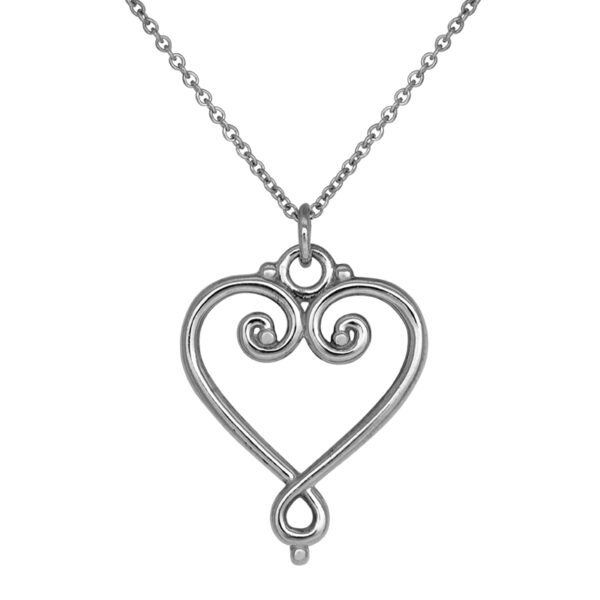 tiffany sterling silver heart pendant with swirls