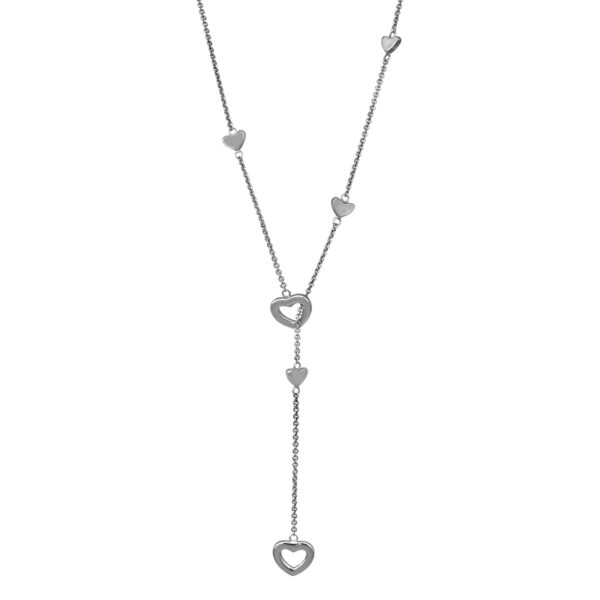 sterling silver Tiffany heart station lariat necklace