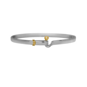 sterling silver and 18k yellow eye and hook bangle bracelet