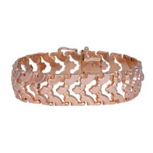 rose gold 15.5mm wide fancy link bracelet