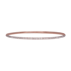 rose gold eternity bangle bracelet set with round brilliant diamonds