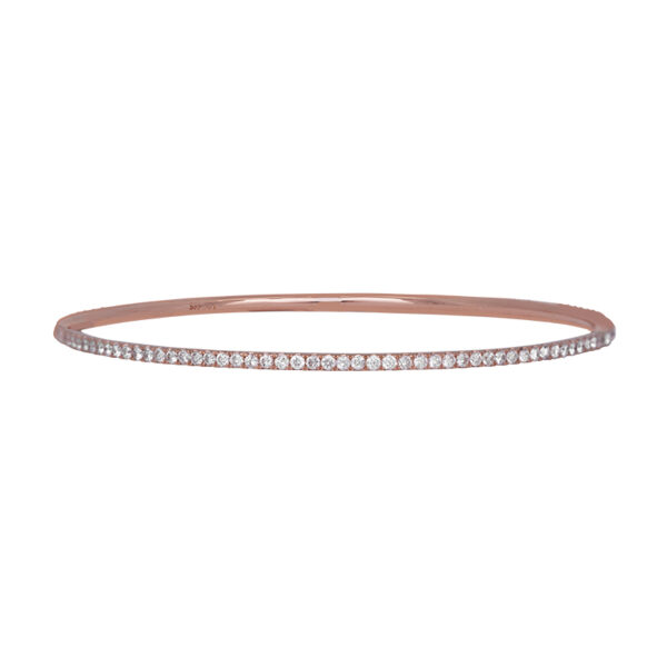 rose gold eternity bangle bracelet set with round brilliant diamonds
