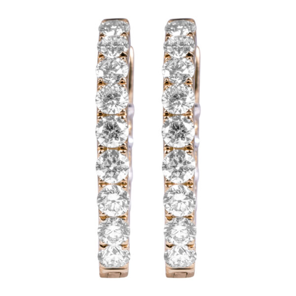 yellow gold inside out j-hoop earrings set with diamonds