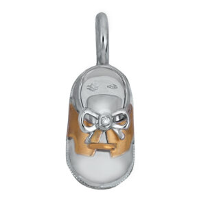 yellow and white gold baby shoe charm