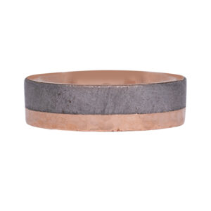 rose gold and meteorite men's band