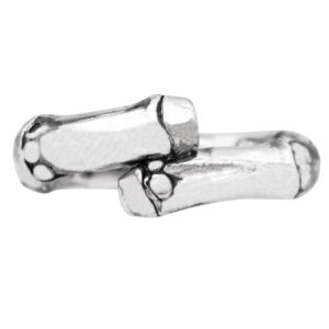 sterling silver bamboo motif bypass ring