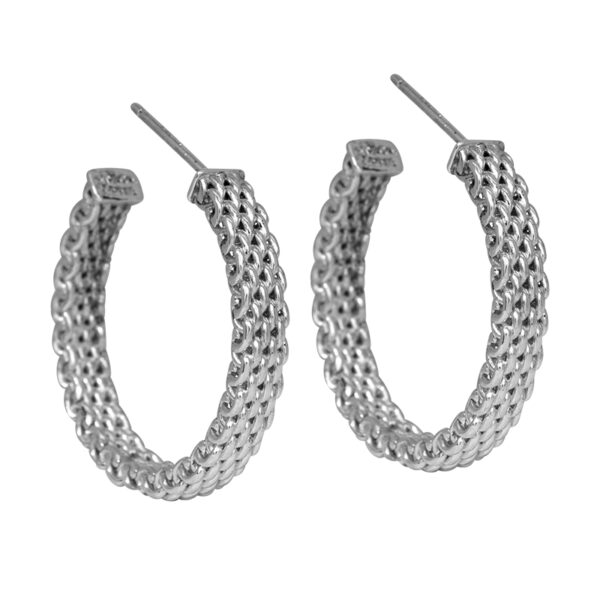 sterling silver mesh hoop earrings
