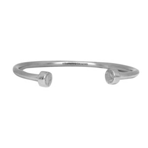 sterling silver cuff bracelet with round disc ends