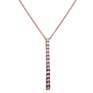 light brown to dark brown graduated vertical pendant set in rose gold