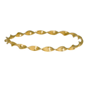 yellow gold twisted bangle bracelet