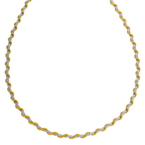 yellow and white gold twisted necklace