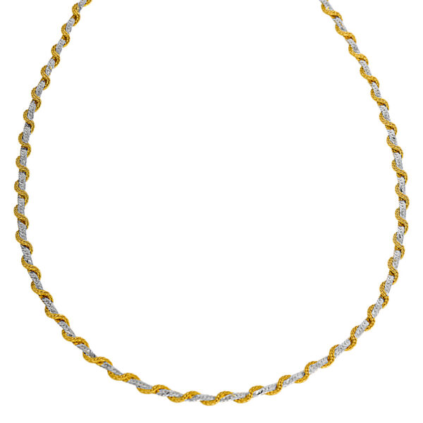 yellow and white gold twisted necklace
