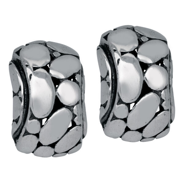 sterling silver earrings with round and oval soldered pieces