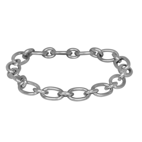silver oval link bracelet