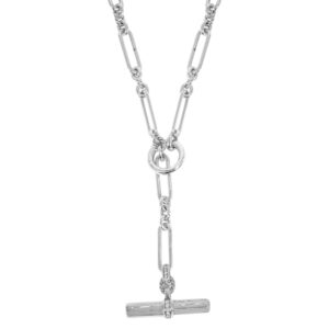 david yurman long necklace with toggle and set with small diamonds