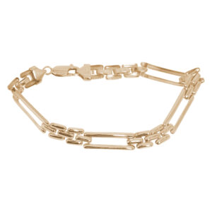 yellow gold rectangular link bracelet